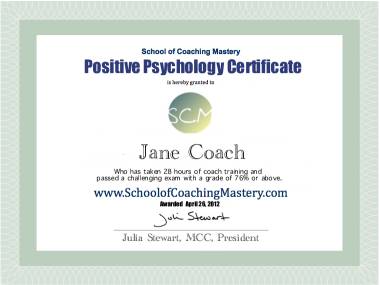 positive psychology certificate